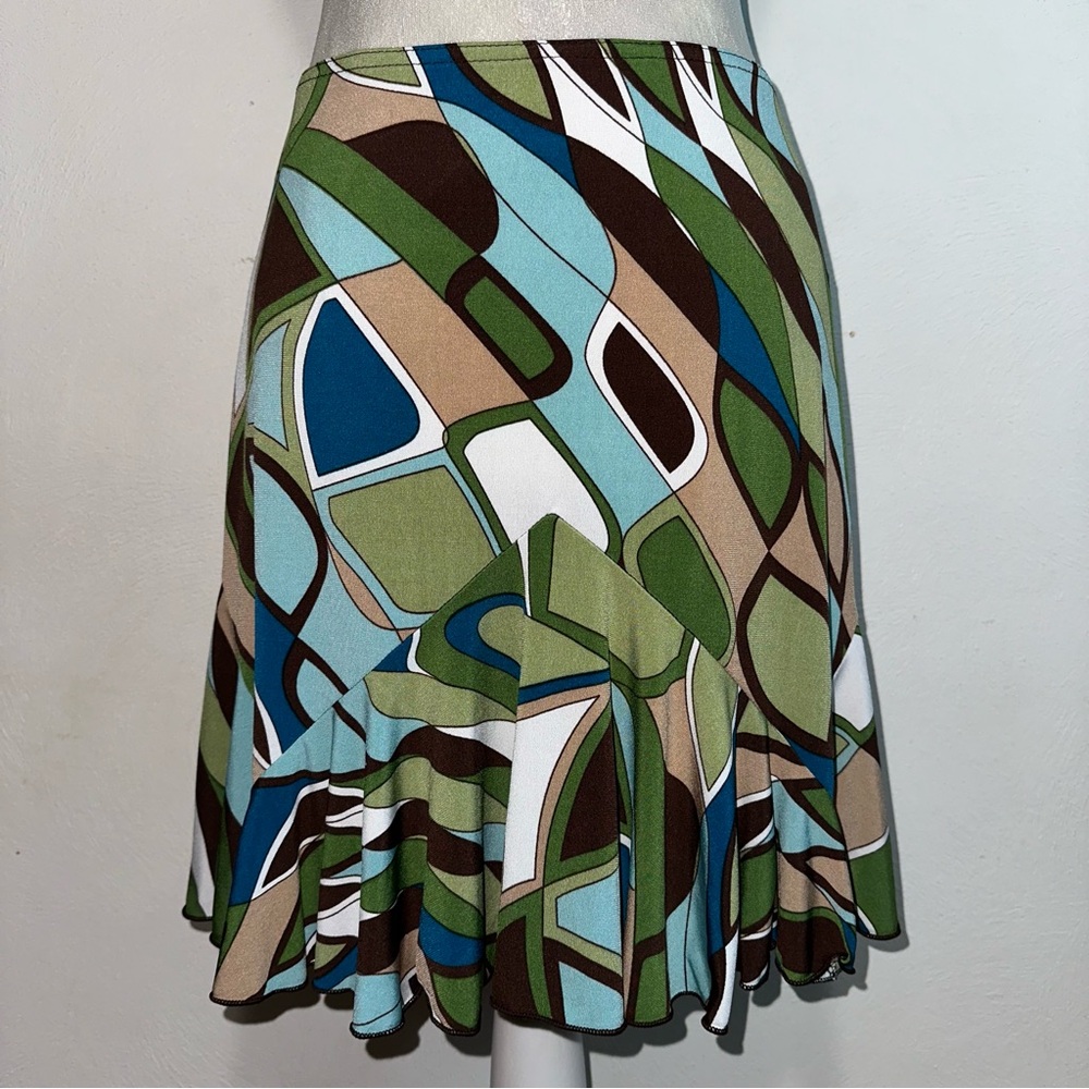 Vtg Y2K Abstract Stretch Halter Top & Mini Skirt Set - Picture 7 of 13